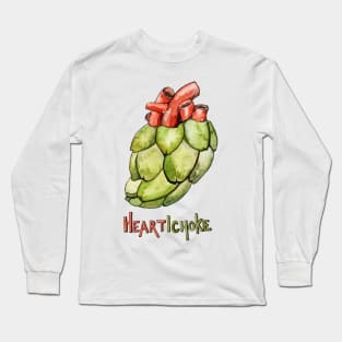 Heartichoke Pun Painting Long Sleeve T-Shirt